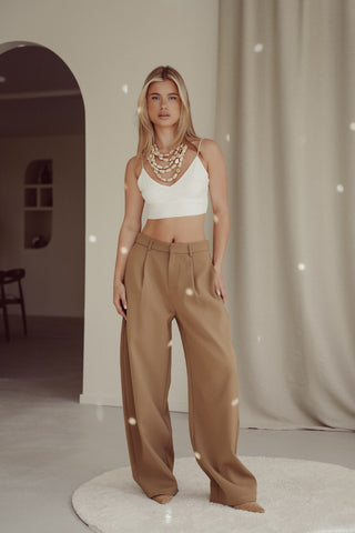 Pantalon balloon fit taupe - Isadora