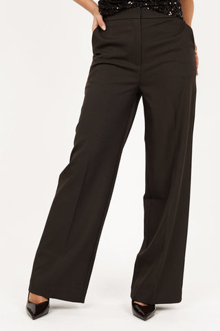 Pantalon dames high waist bruin - Liddy