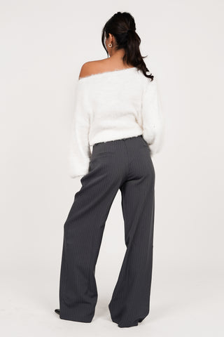 Pantalon tall met krijtstreep grijs - Livera