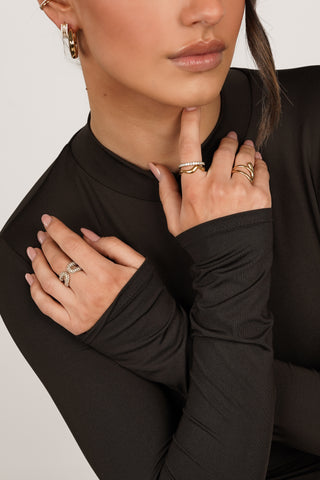 Ring met strass stenen goud - Juul