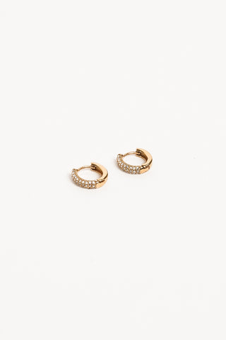 Ronde oorbellen met diamantjes goud - Gwen