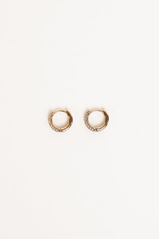 Ronde oorbellen met diamantjes goud - Gwen