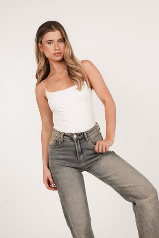 Seamless bodysuit mouwloos wit - Lena