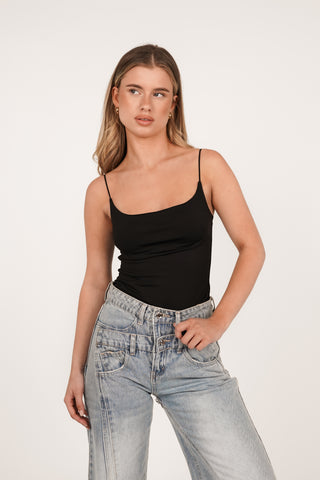 Seamless bodysuit mouwloos zwart - Lena