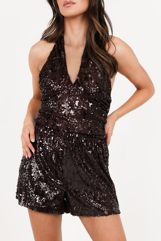 Short met pailletten bordeaux - Bliss