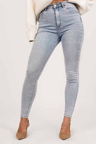 Skinny jeans high waist licht blauw - Java