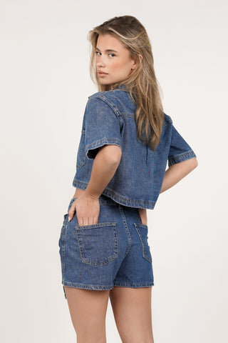 Skort dames denim donker blauw - Xaja
