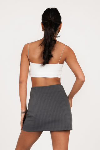 Skort met krijtstreep grijs - Cleo