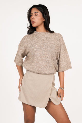 Skort pied de poule beige - Demi