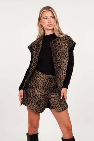 Skort wol met luipaardprint - Jazzy