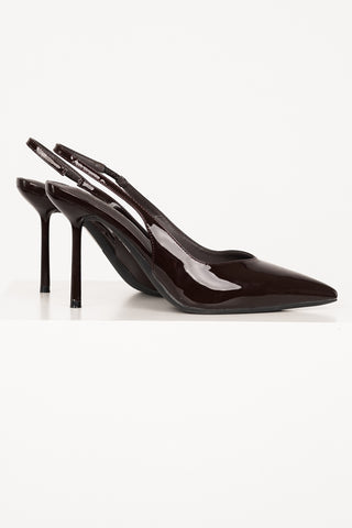Slingback pumps lak bruin - Chantal