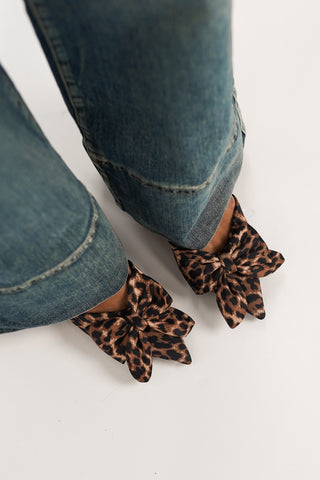 Slingback pumps met strik luipaard - Berbel