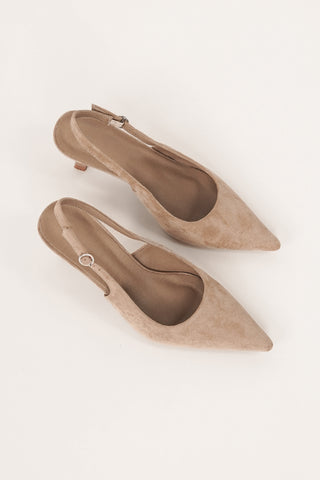 Slingback pumps suede khaki - Livee