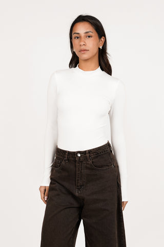 Soft high neck bodysuit wit - Carly