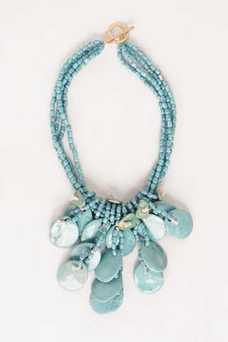 Statement ketting met bedels turquoise - Darby