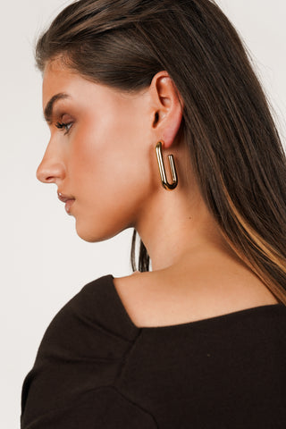 Statement ovale openhangers goud - Tessy