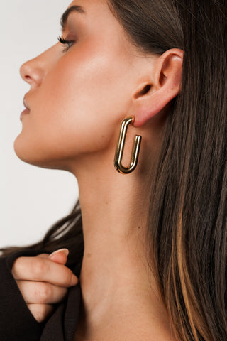 Statement ovale openhangers goud - Tessy