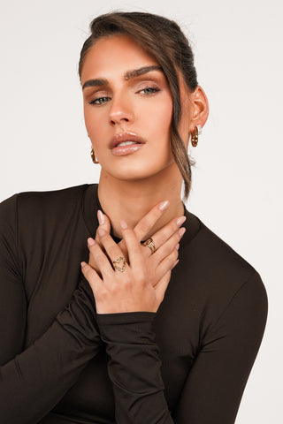 Statement ring met lus goud - Nika