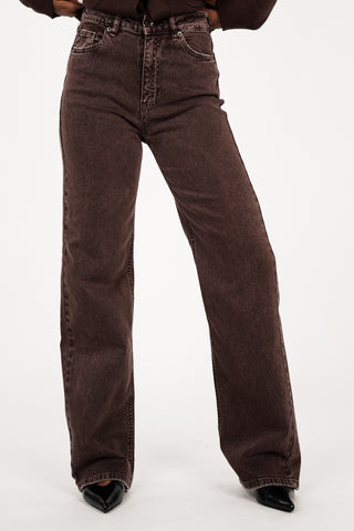 Straight leg jeans acid wash bruin - Daimy