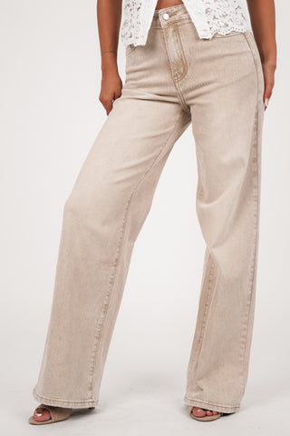 Straight leg jeans beige - Nanouck