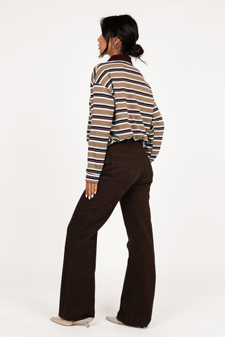 Straight leg jeans bruin - Flora