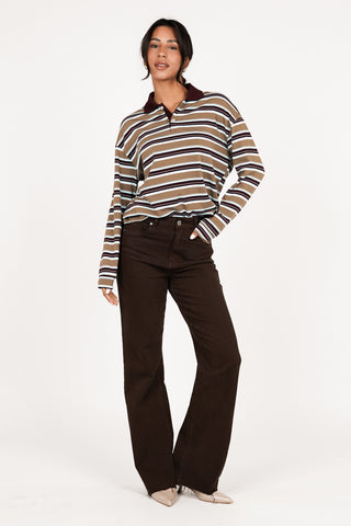 Straight leg jeans bruin - Flora