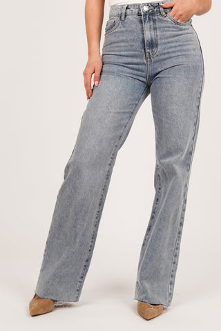Straight leg jeans high waist blauw - Marie
