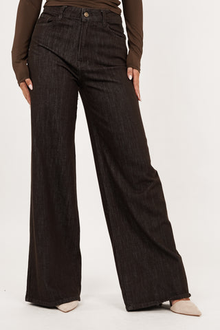 Straight leg jeans high waist bruin - Lara