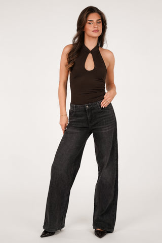 Straight leg jeans mid waist grijs - Logan