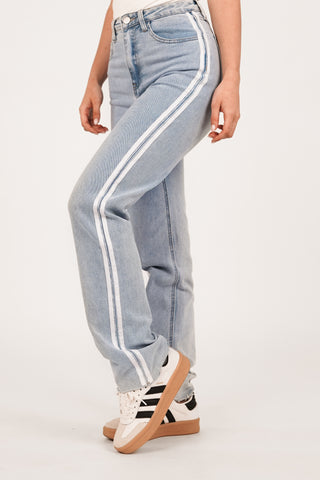 Straight leg jeans met pinstripe blauw - Cissy