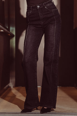 Straight leg jeans zwart - Gina