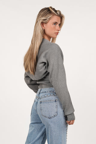 Strapless top met bolero grijs - Avani