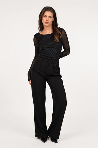 Strass top met open rug zwart - Myrthe