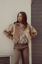 Suede bomber jacket camel - Jady