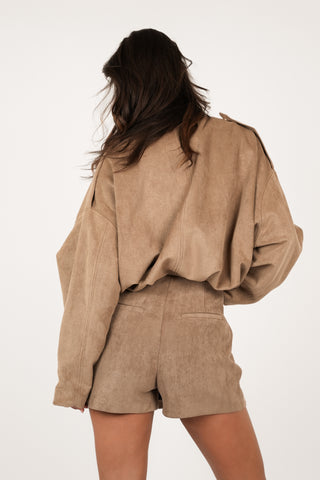 Suede bomberjasje camel - Jady