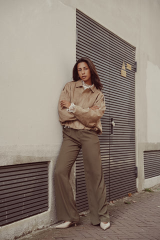 Suede bomberjasje camel - Jady