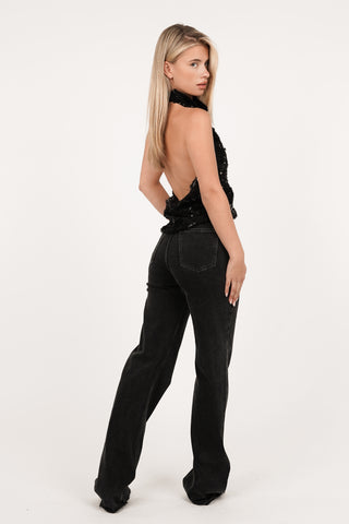 Tall straight leg jeans grijs - Coco