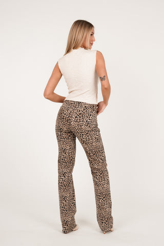 Tall straight leg jeans luipaard - Rocky