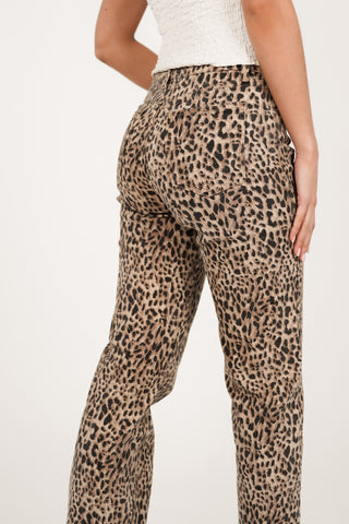 Tall straight leg jeans luipaard - Rocky