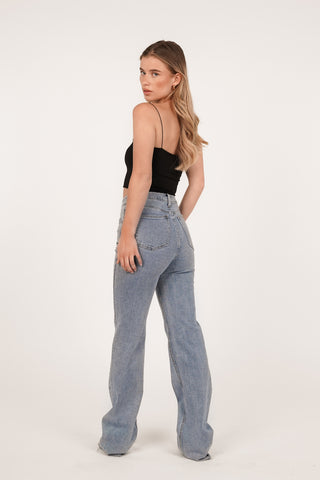 Tall wide leg jeans blauw - Leona