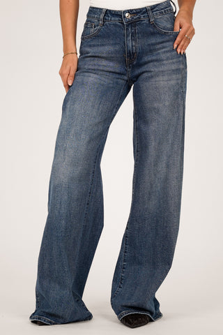 Tall Wide Leg Jeans Acid Wash Blau - Macy