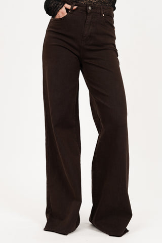 Tall wide leg jeans bruin - Jadia