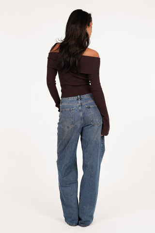 Tall wide leg jeans donker blauw - Tess