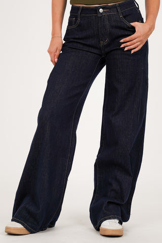 Tall wide leg jeans donker blauw - Macy