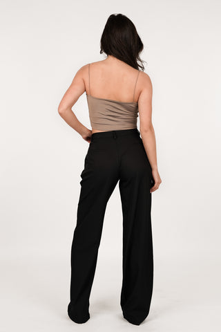 Tall wide leg pantalon zwart - Josje