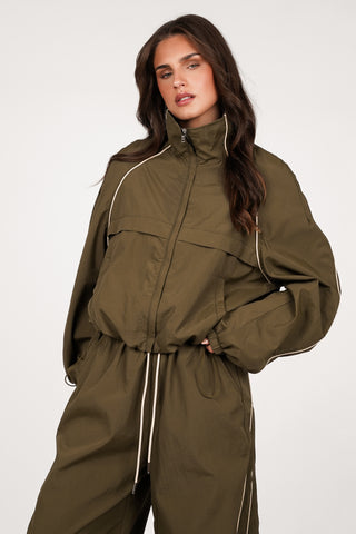 Track jacket khaki groen - Olivia