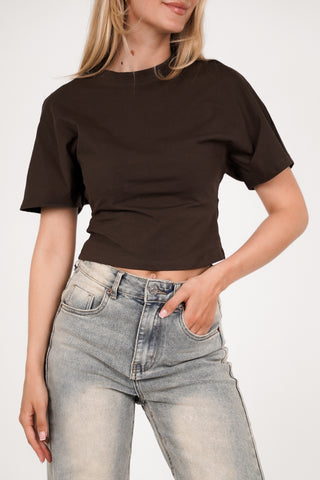 Tshirt dames cropped bruin - Puck