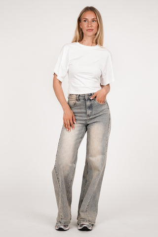 Tshirt dames cropped wit - Puck