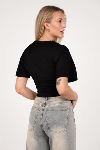Tshirt dames cropped zwart - Puck
