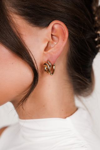 Twist oorbellen goud - Avalon